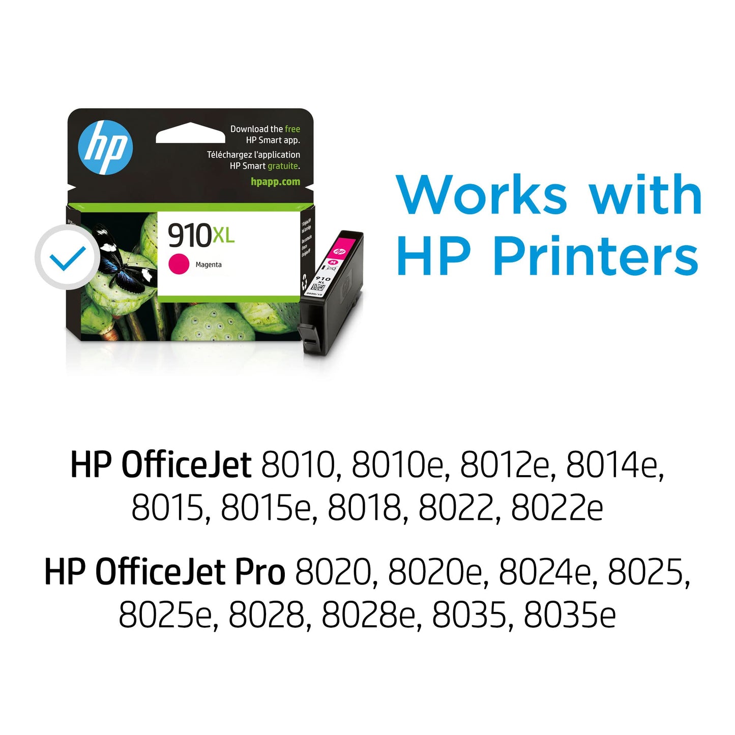 HP 910XL Magenta High-Yield Ink Cartridge | Works with OfficeJet 8010, 8020 Series, OfficeJet Pro 8020, 8030 Series | Eligible for Instant Ink |