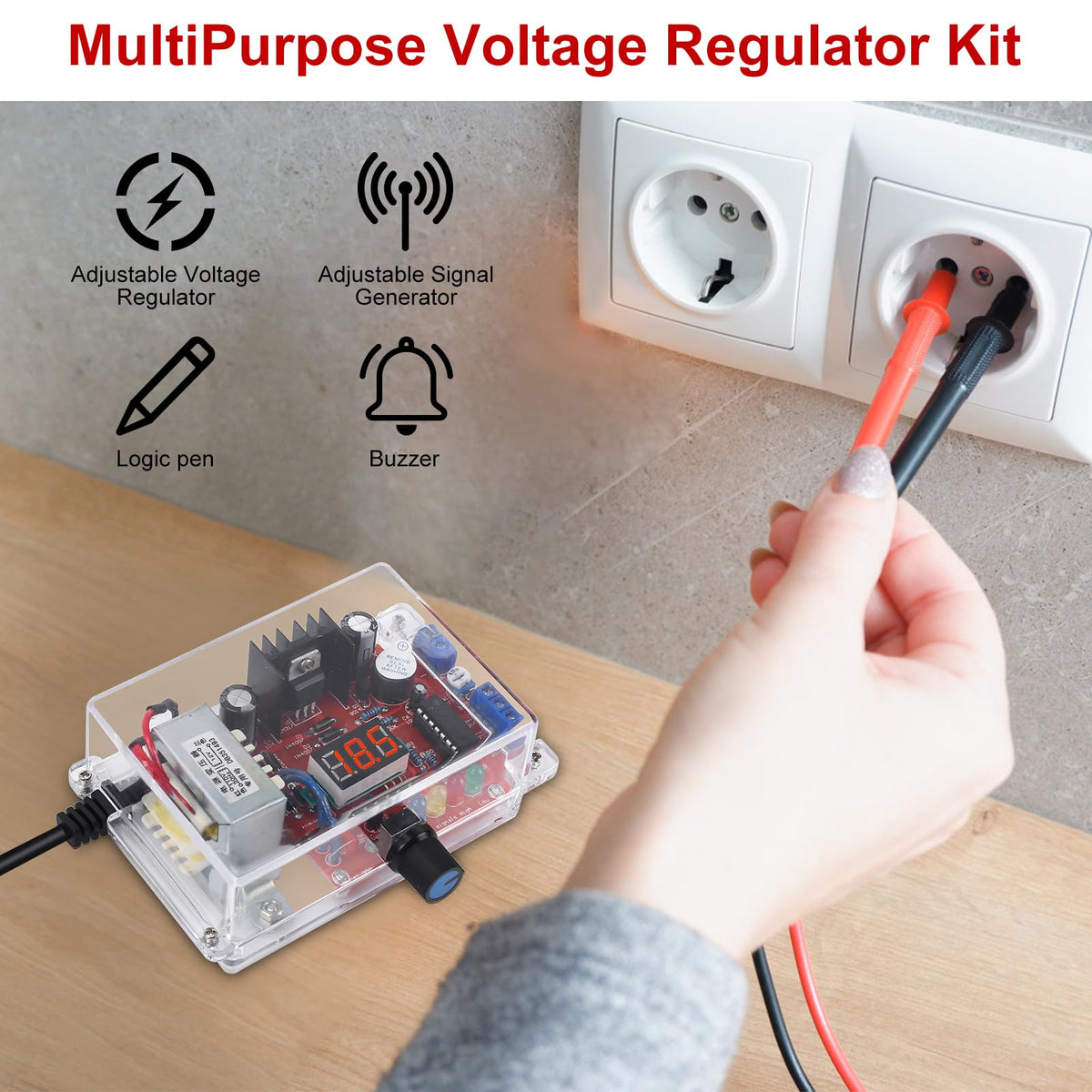 LM317 Adjustable Power Supply DIY Kit, PEMENOL AC-DC 110V to 1.25V-12V Regulated Voltage Module with LED Display, Signal Generator&Power Supply…