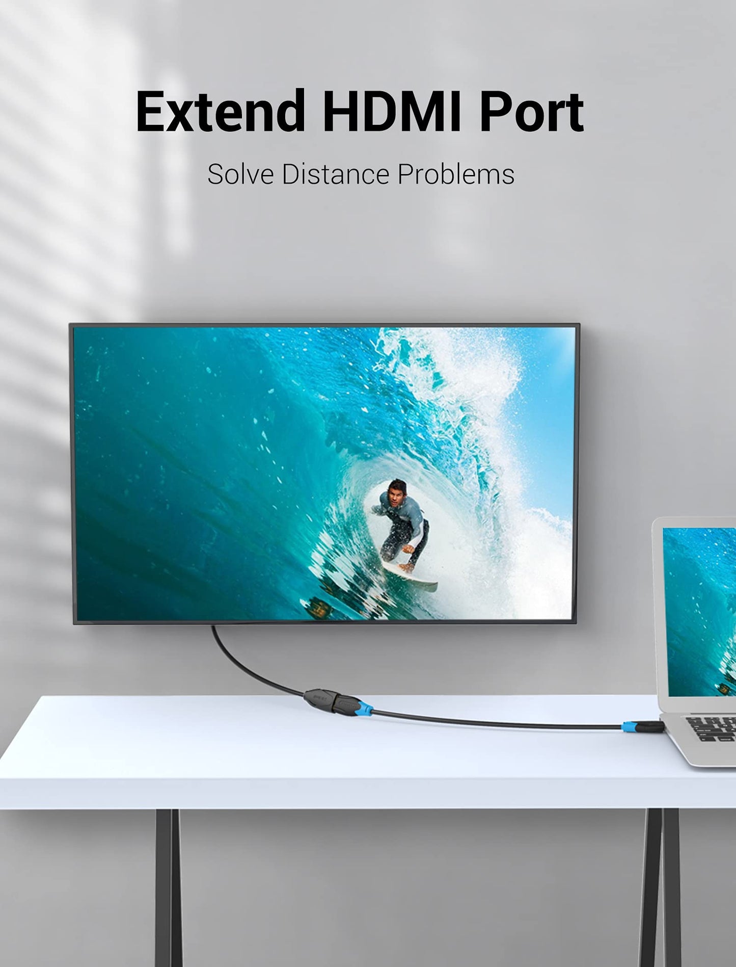 VENTION HDMI Extension Cable 5FT, 4K HDMI Extender Male to Female Cable Compatible with TV Roku Laptop Xbox Blu-Ray PS5/PS4 Switch