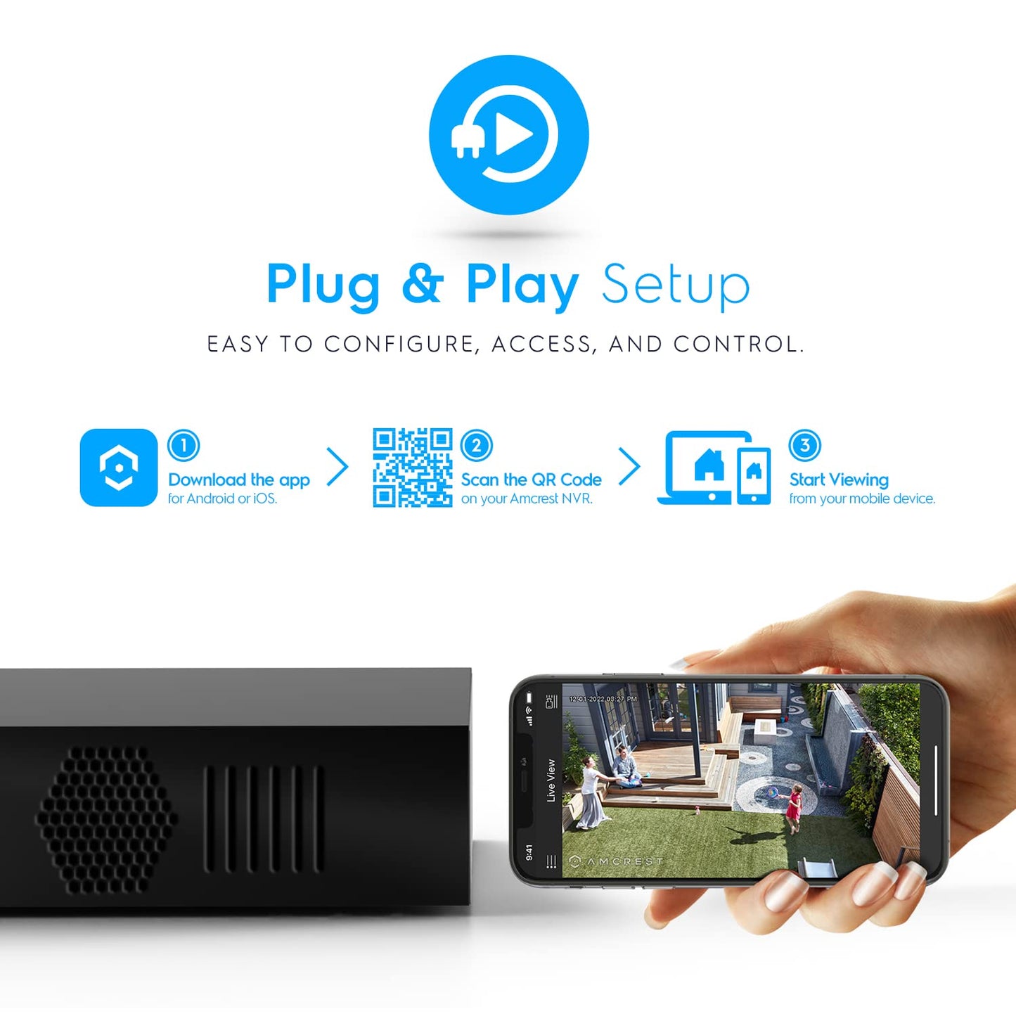 Amcrest 4K 16CH NVR (1080p/3MP/4MP/5MP/8MP) Network Video Recorder - Supports up to 16 x 8MP/4K IP Cameras, 16-Channel Supports up to 10TB HDD (Not