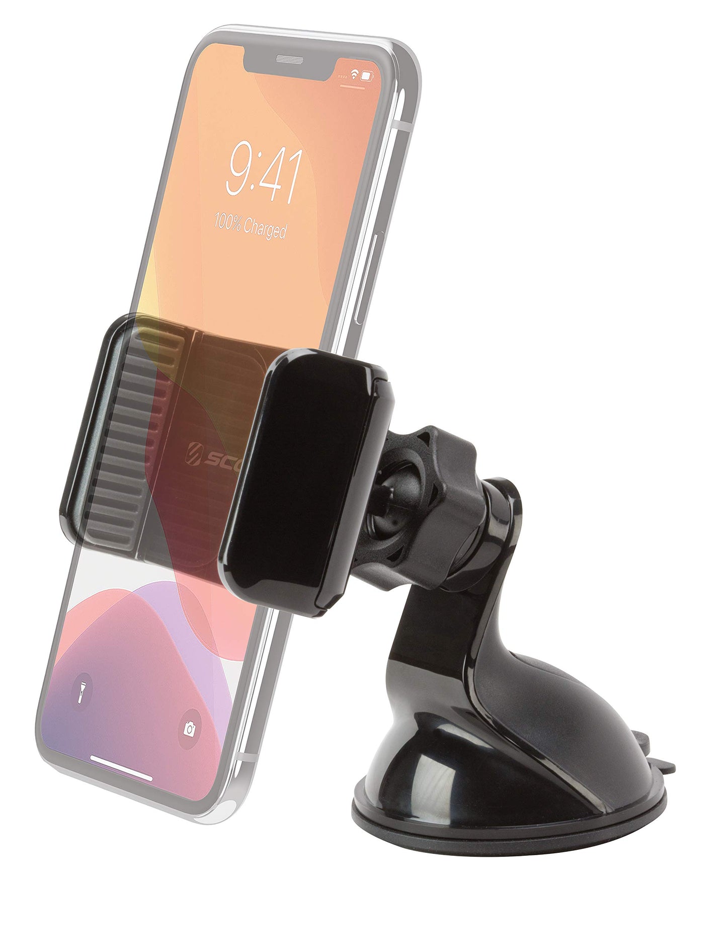 Scosche VWDSM2 Car Mount 3-in1 Suction Cup Mount with Vent Clips for Mobile Devices - Window, Dash, Vent Mount, 360 Rotation