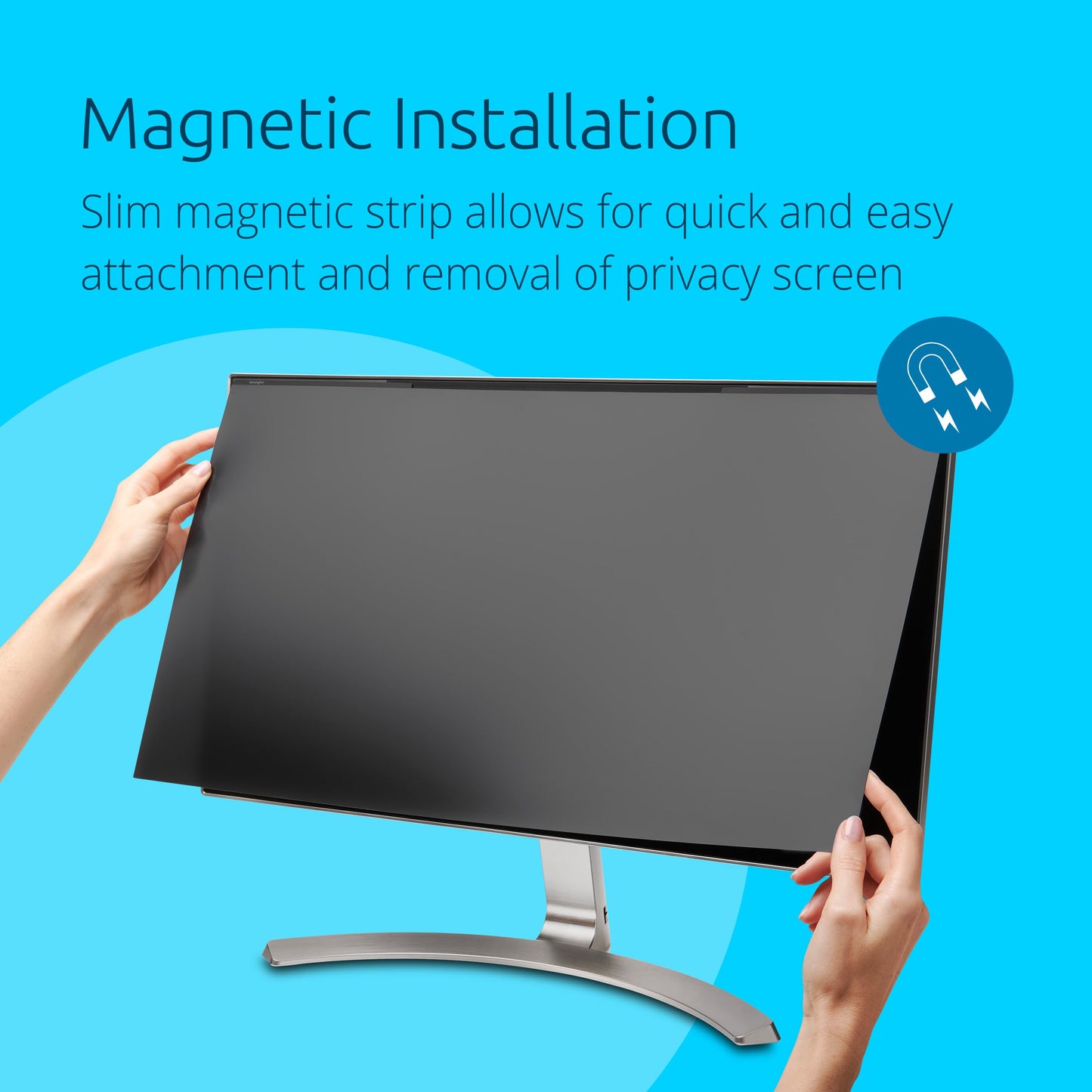 Kensington MagPro 23.8 Inch Magnetic Computer Privacy Screen for Desktop, Removable 16:9 Computer Privacy Filter, Anti-Glare Blue Ray Reduction