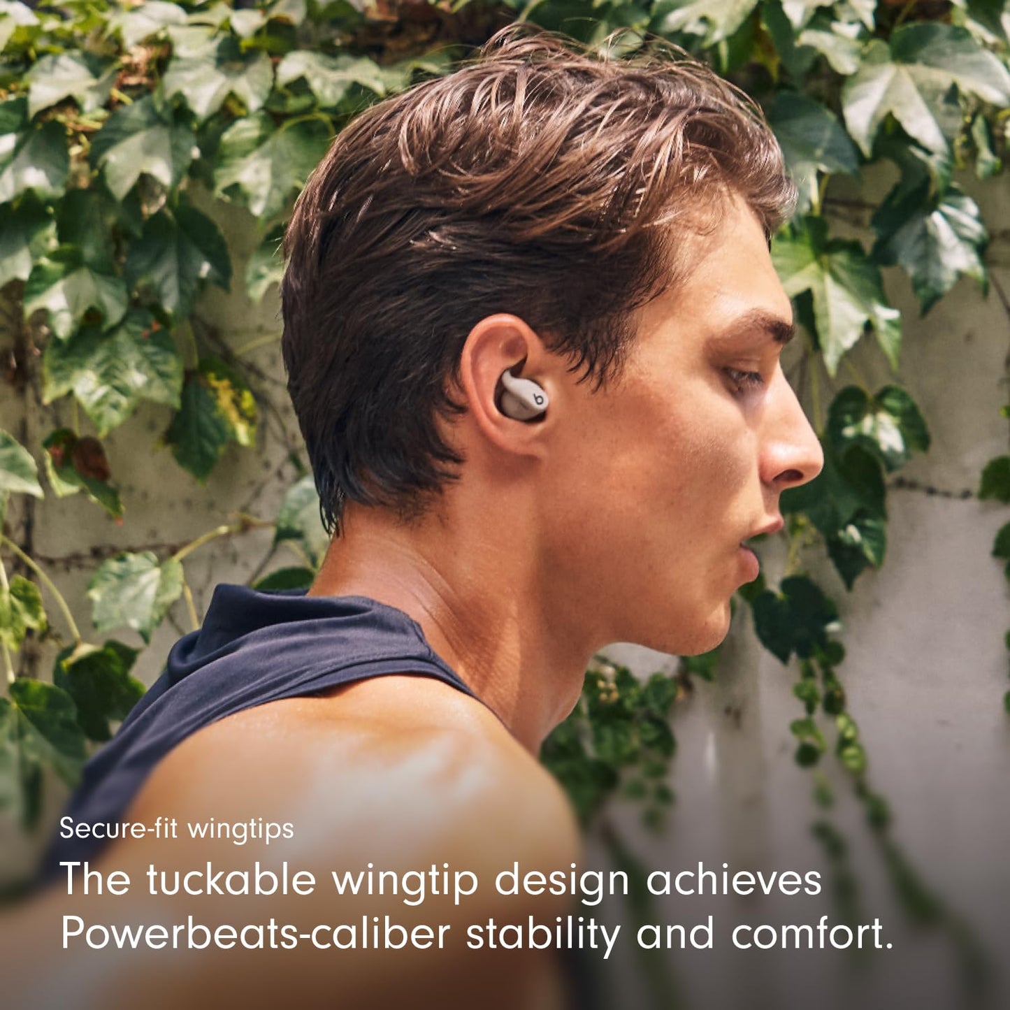 Beats Powerbeats Fit - Wireless Noise Cancelling Workout Earbuds with Secure-Fit Wingtips - Gravel Gray (Renewed Premium)