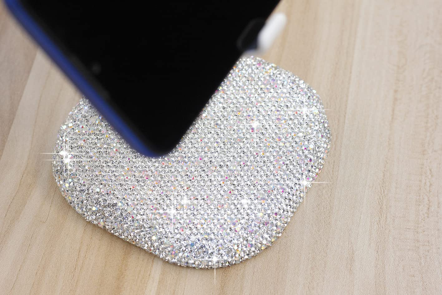 CARCHILE Bling Rhinestone Crystal Phone Stand, Adjustable Cell Phone Stand, Phone Holder for Desk, Desktop Holder, Cradle Compatible with iPhone