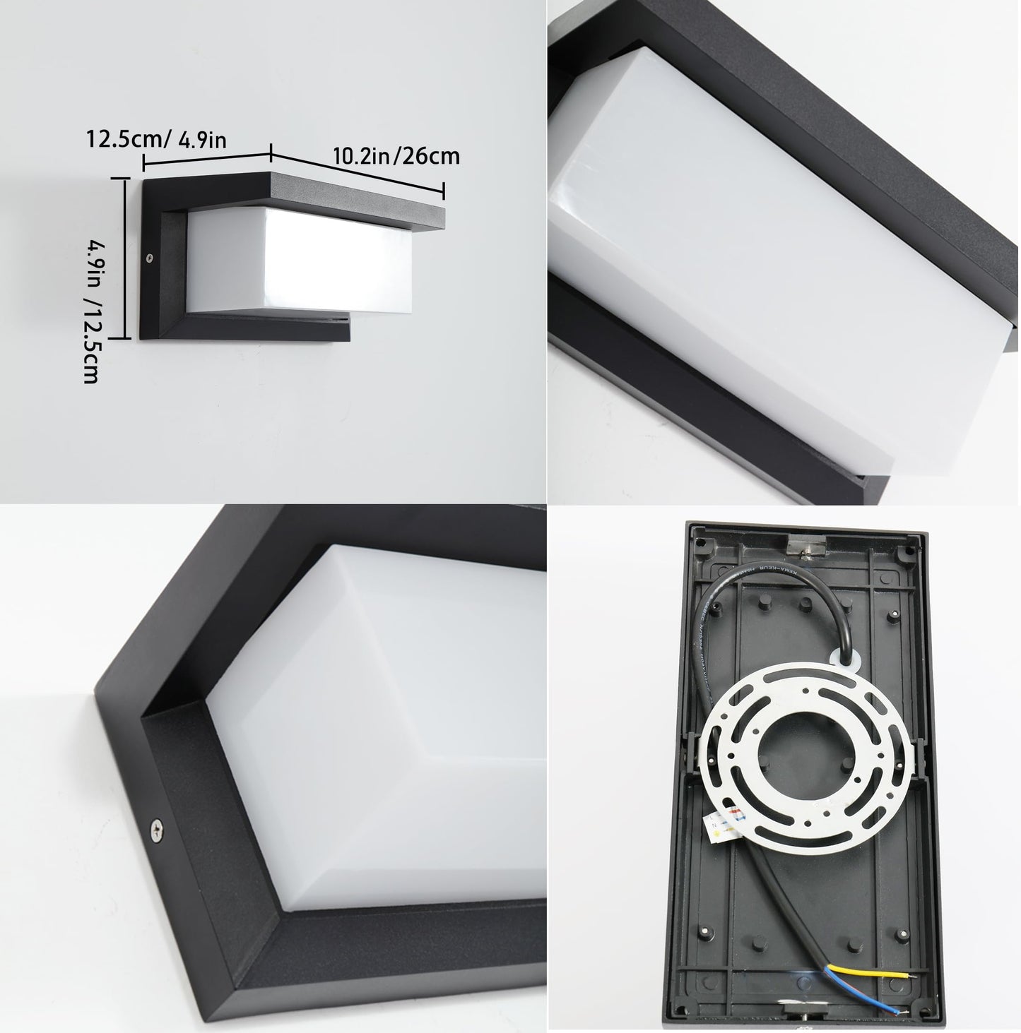 ZYI Modern Outdoor Wall Lights,18W LED Wall Sconce Light Fixtures, Wall Mounted Lamps,Aluminum Matte Black House Light,IP65 Waterproof for Courtyard