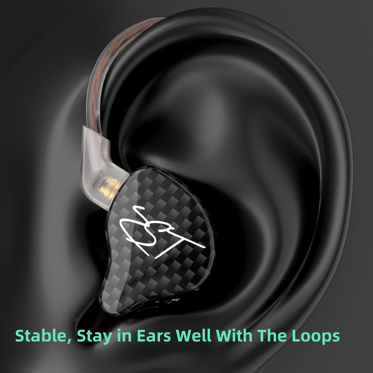 YINYOO KZ-ZST Hybrid Banlance Armature with Dynamic in-Ear Earphone 1BA+1DD HiFi Headset Wired Earbuds IEM Headphones Gaming Earbuds (Black-zst