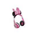 eKids Minnie Mouse Kids Bluetooth Headphones, Wireless with Microphone Includes Aux Cord, Volume Reduced Foldable Headphones for School, Home, or