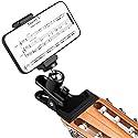 gliship Guitar Bass Head Phone Holder Cell Phone Stand Live Broadcast Bracket Clip Clamp Phone Mount with 1/4 Ball Head Adapter Universal for Bass