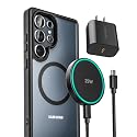 Galvanox Magnetic Wireless Charger for Samsung, 25W Fast Charging Pad with 30W PPS USB-C Wall Adapter, Removable USB-C Cable, LED Charging Indicator