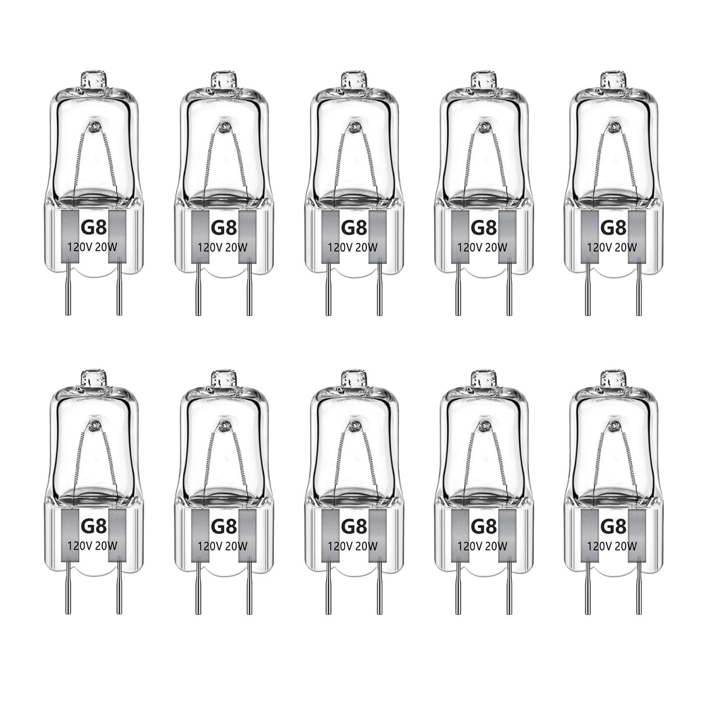 BuiBettFu G8 Halogen Light Bulbs 20W Dimmable 120V Under Cabinet Lighting for Microwave Oven Replacements,for Candle Warmer Light Bulbs, Wax melt