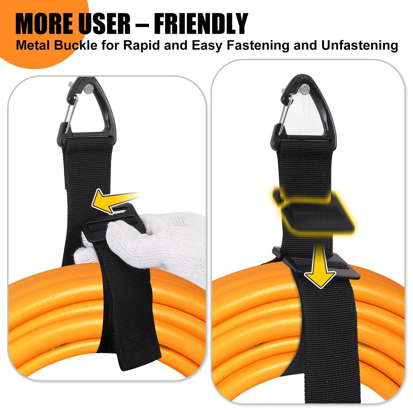Extension Cord Holder Organizer - Extension Cord Hanger for Garage, Shed, RV, Van Tool Storage, Heavy Duty Gadgets for Men (4 Pack 20 Inch)