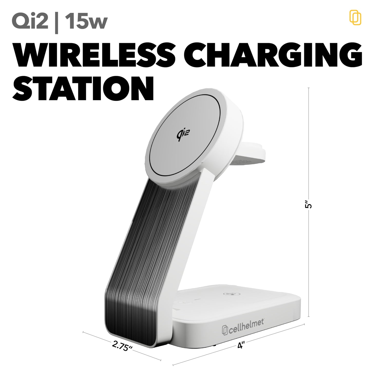 Foldable Magnetic Mag-Safe Wireless Charging Station, cellhelmet Qi2 3 in 1 Fast Wireless Charging Stand Compatible with iPhone 15,14,13,12, iWatch