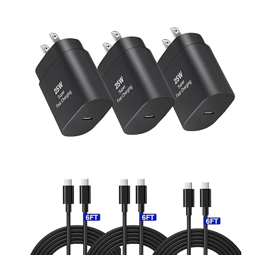 Type C Charger, 25W Type C Fast Charging Block, with USB C Charger Cable Compatible Galaxy S24/S23/S22/S22 Ultra/ S21/S21 Ultra/S20/ S20 Plus/ S20