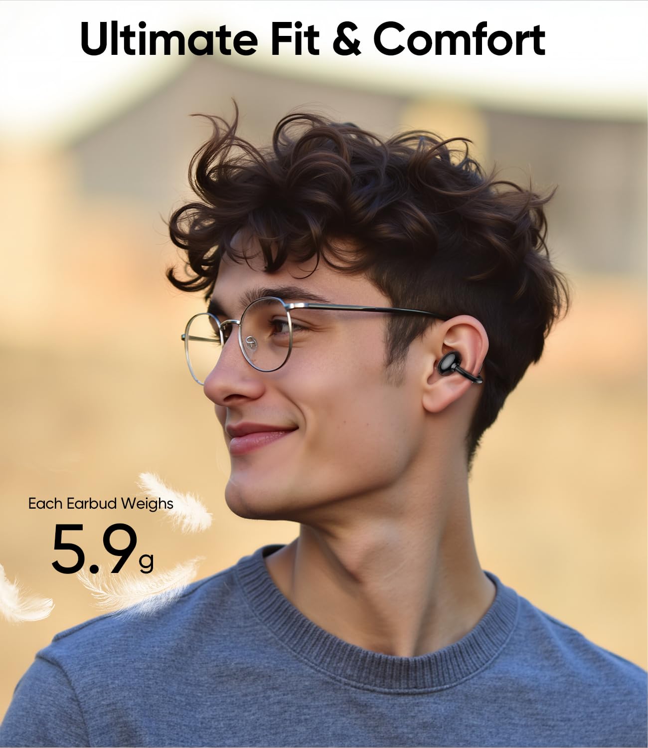 Mkilp Bejia Clip on Earbuds Wireless, Lightweight Open Ear Earbud with Physical Button, Deep Bass Sound Bluetooth 6.0 Headphone Support Dual-Device…