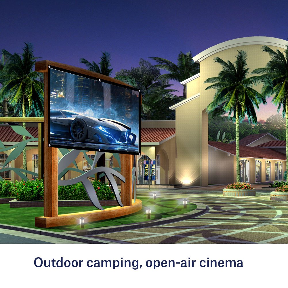 72Inch Video Projection Screen, 72in 16:9 HD Anti Crease Portable Foldable White Projector Screen 4:3 No Crease Movie Projection Screen for Outdoor