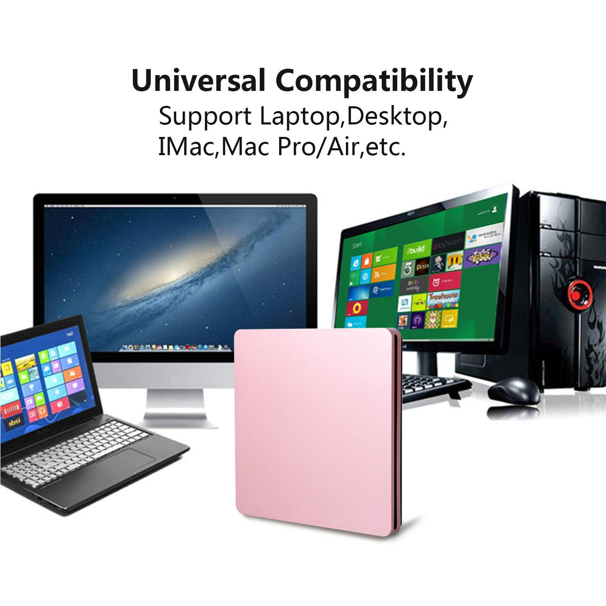 tengertang Type-C Super External Drive,USB Portable External DVD/CD Drive Burner/Reader/Rewriter for The Latest Laptops and Desktops and All-in-one