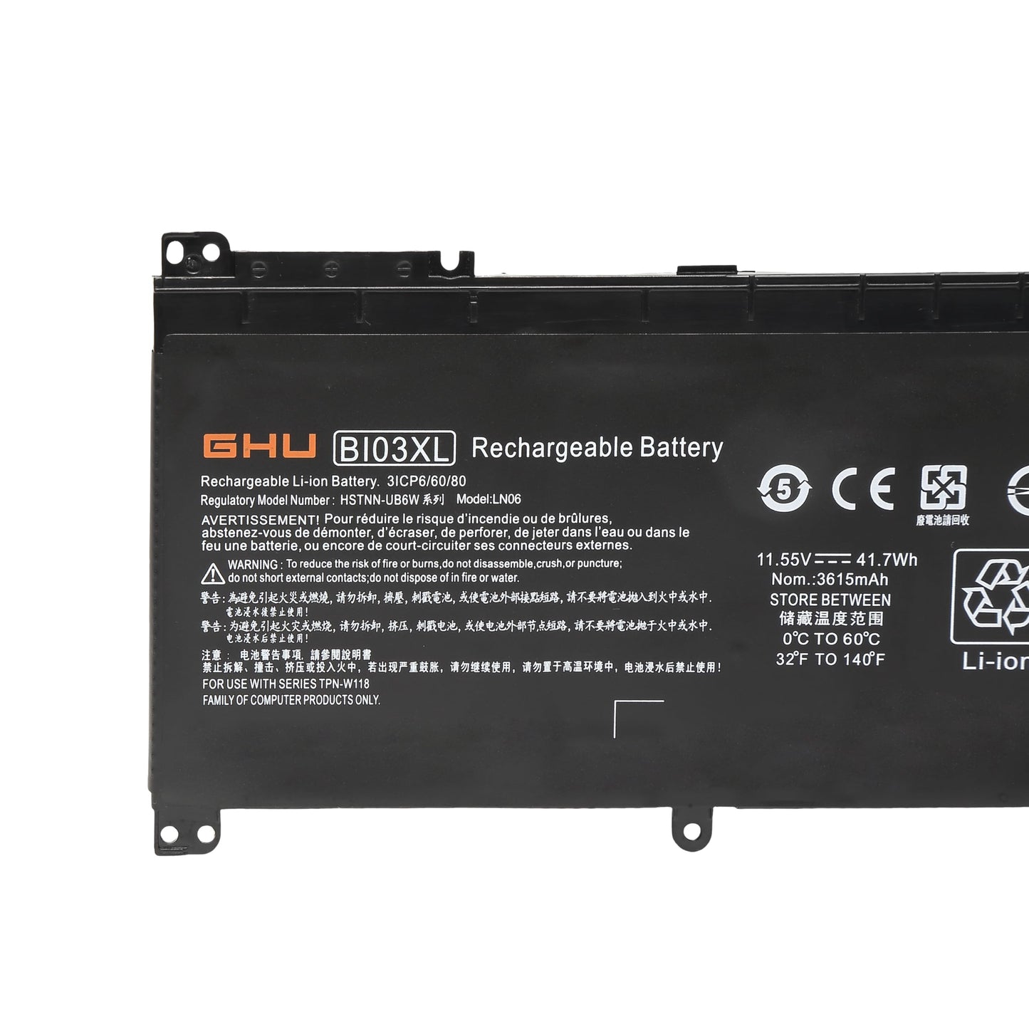 GHU New BI03XL ON03XL Laptop Battery Compatible with HP Pavilion X360 13-U M3-U M3-U001DX M3-U103DX 13-U100TU 13-U100TU Stream 14-AX 14-ax010wm