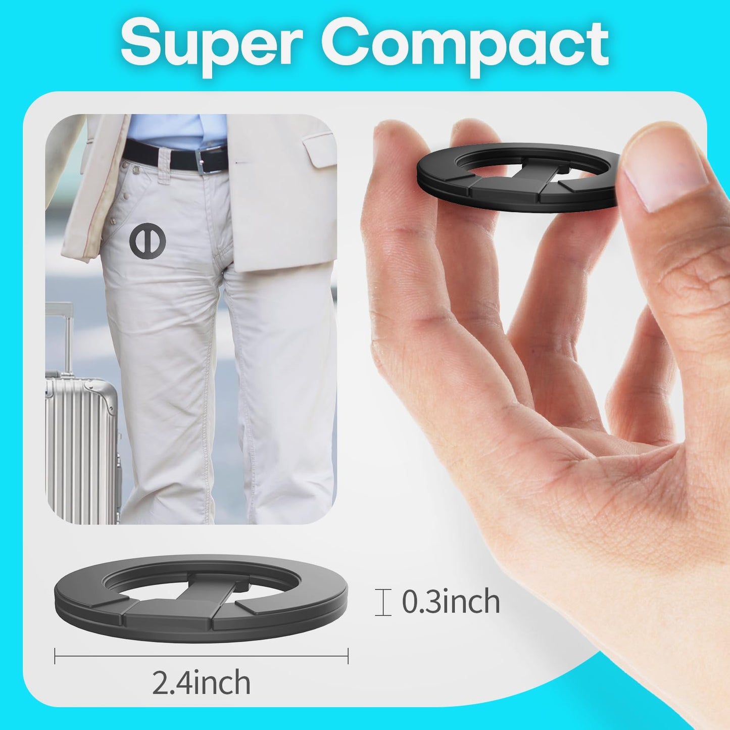 MCCHJoy Mini Universal in Flight Airplane Phone Holder, 360°Rotation Foldable Phone Mount Travel Essentials Accessories,Handsfree Phone Stand