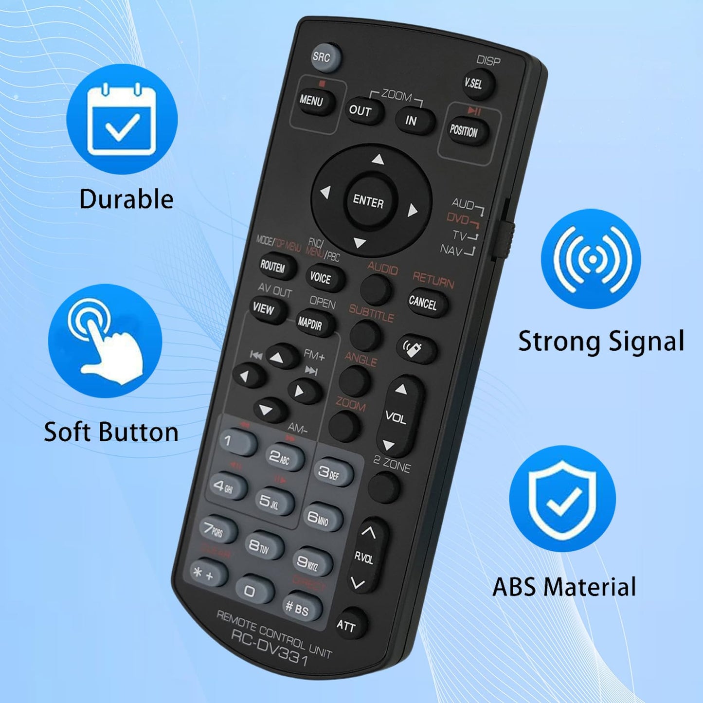 Replacement Remote Control for Kenwood DDX6018BT DDX5018BT DDX595 DDX575BT DDX718WBTL DMX6018BT DMX718WBTL DDX26BT AV Receiver