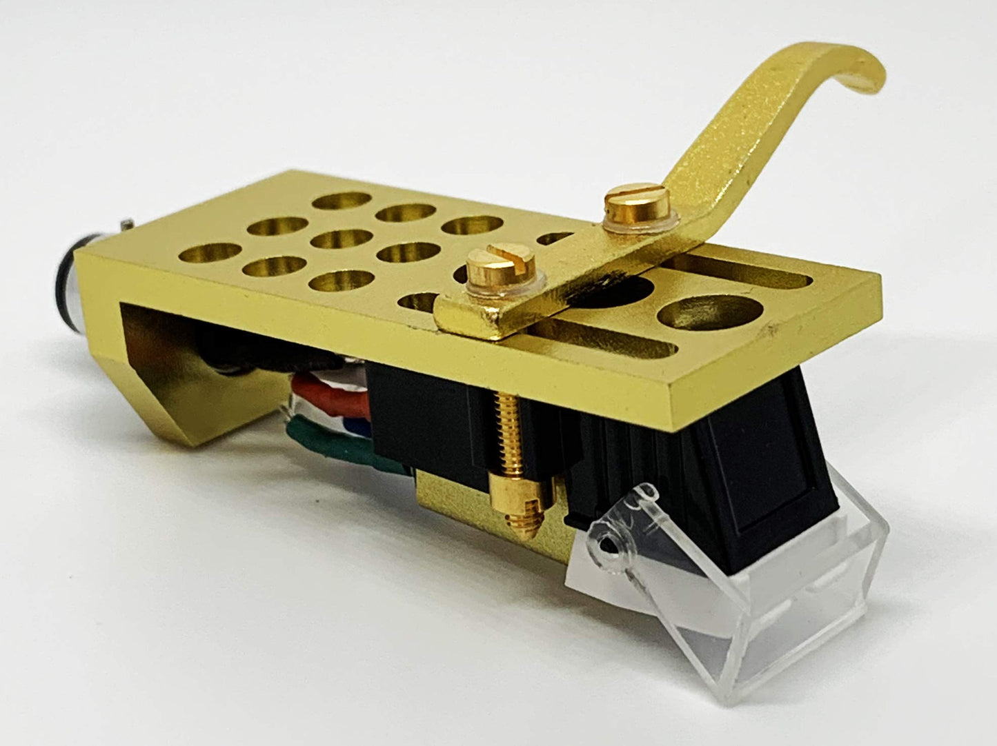 Cartridge and Stylus, Conical needle and Gold Headshell with mounting bolts for Pioneer PL550, PL10, PL510, PL71, PL400, PL100, PL115D, PL120, PL300