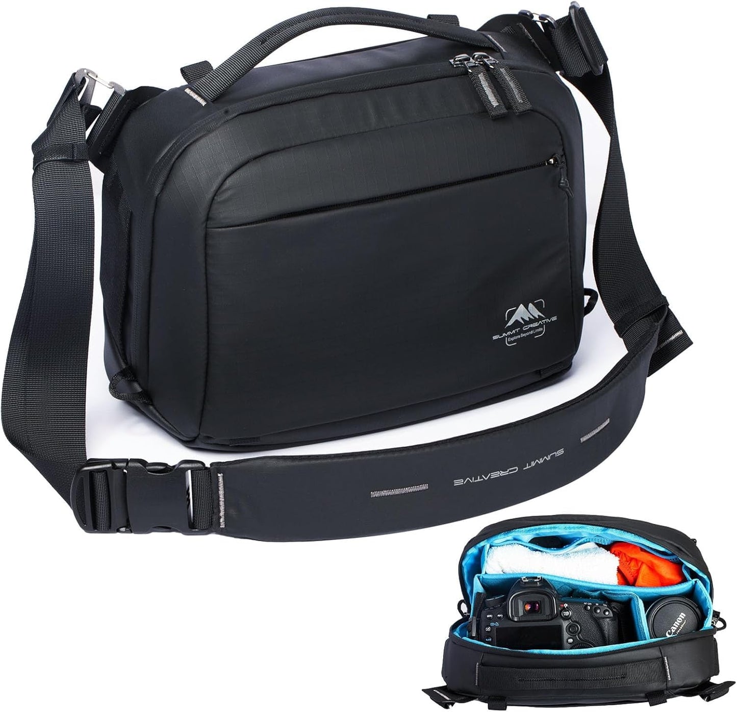 Summit Creative 4L Concept 2-in-1 Sling Bag, Everyday Waterproof Crossbody Shoulder Camera Bag, Portable DSLR Backpack for Photography, Travel & Daily