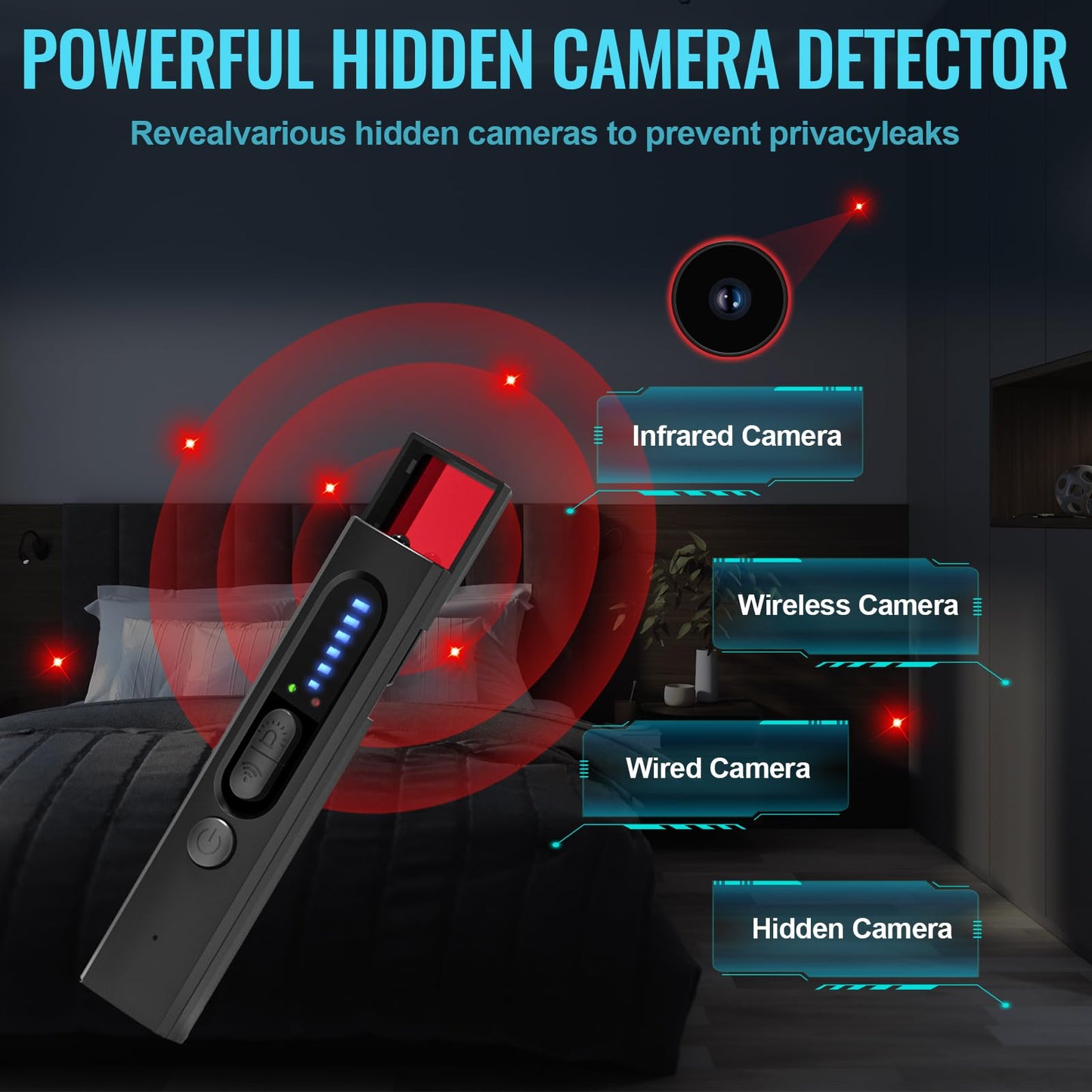 Hidden Camera Detectors, Anti-Spy Camera Finder Detector, Bug Detector, GPS Hidden Camera Detectors, Tracking Device Detectors, Camera Detector