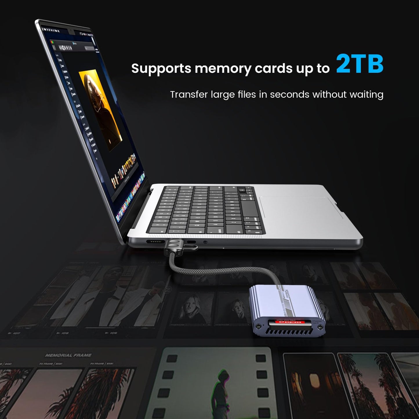 MOGOOD CFexpress Card Reader, USB 3.2 10Gbps CFexpress Type B Card Reader, USB C Portable Aluminum Memory Card Adapter Compatible with iPhone 17 Pro