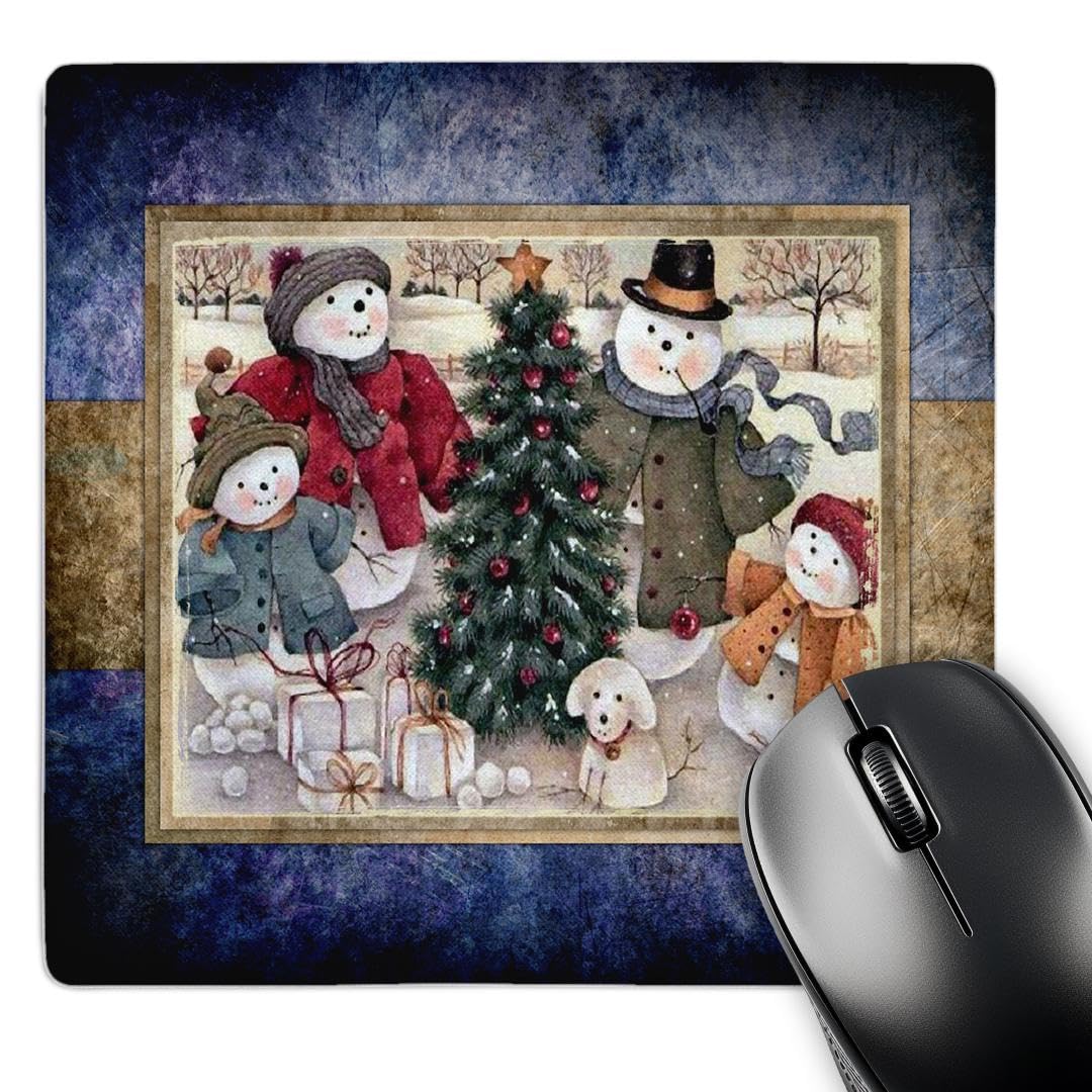 3dRose LLC 8 x 8 x 0.25 Inches Mouse Pad, Snowman Family (mp_34111_1)