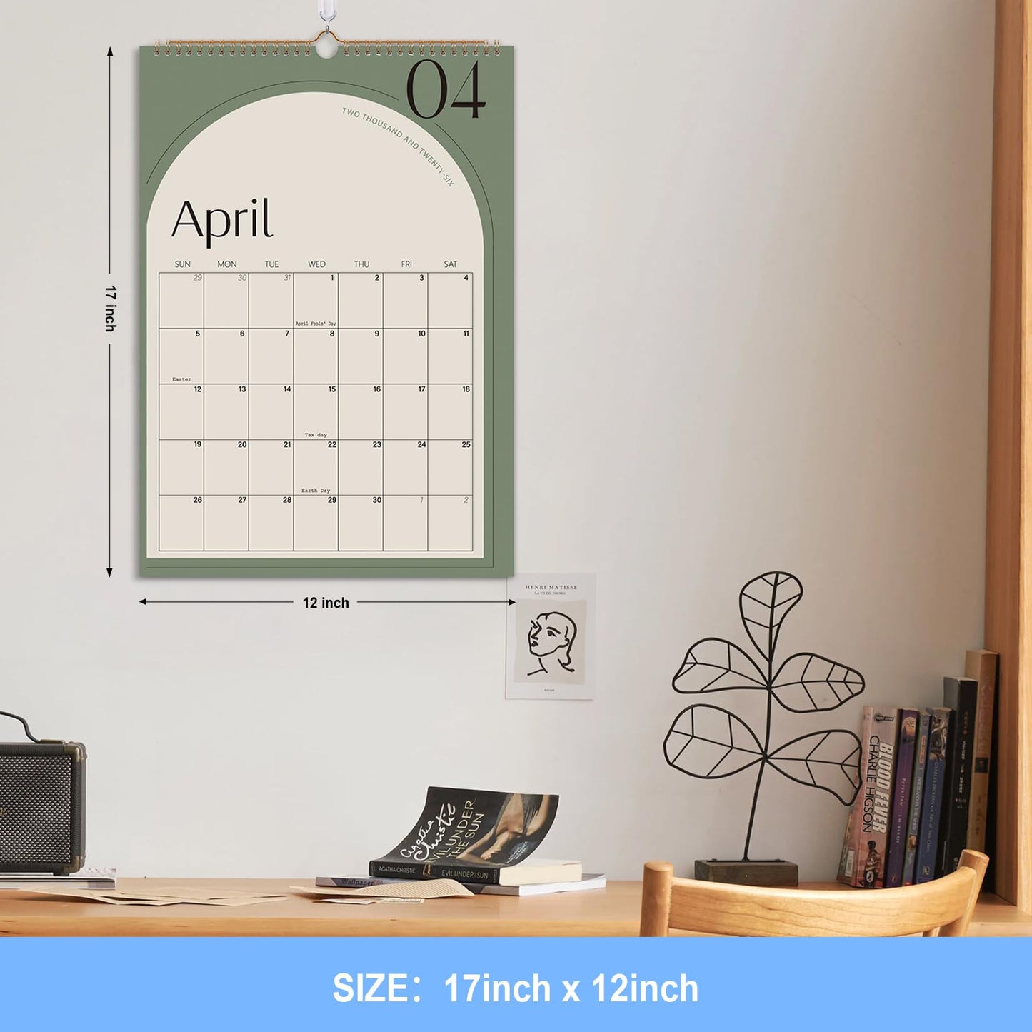 Comix 2026 Wall Calendar 12x17 Inch - 12 Month Jan to Dec 2026, Thick 120GSM Paper, Large Blocks Monthly Calendar for Notes, Home Office & School