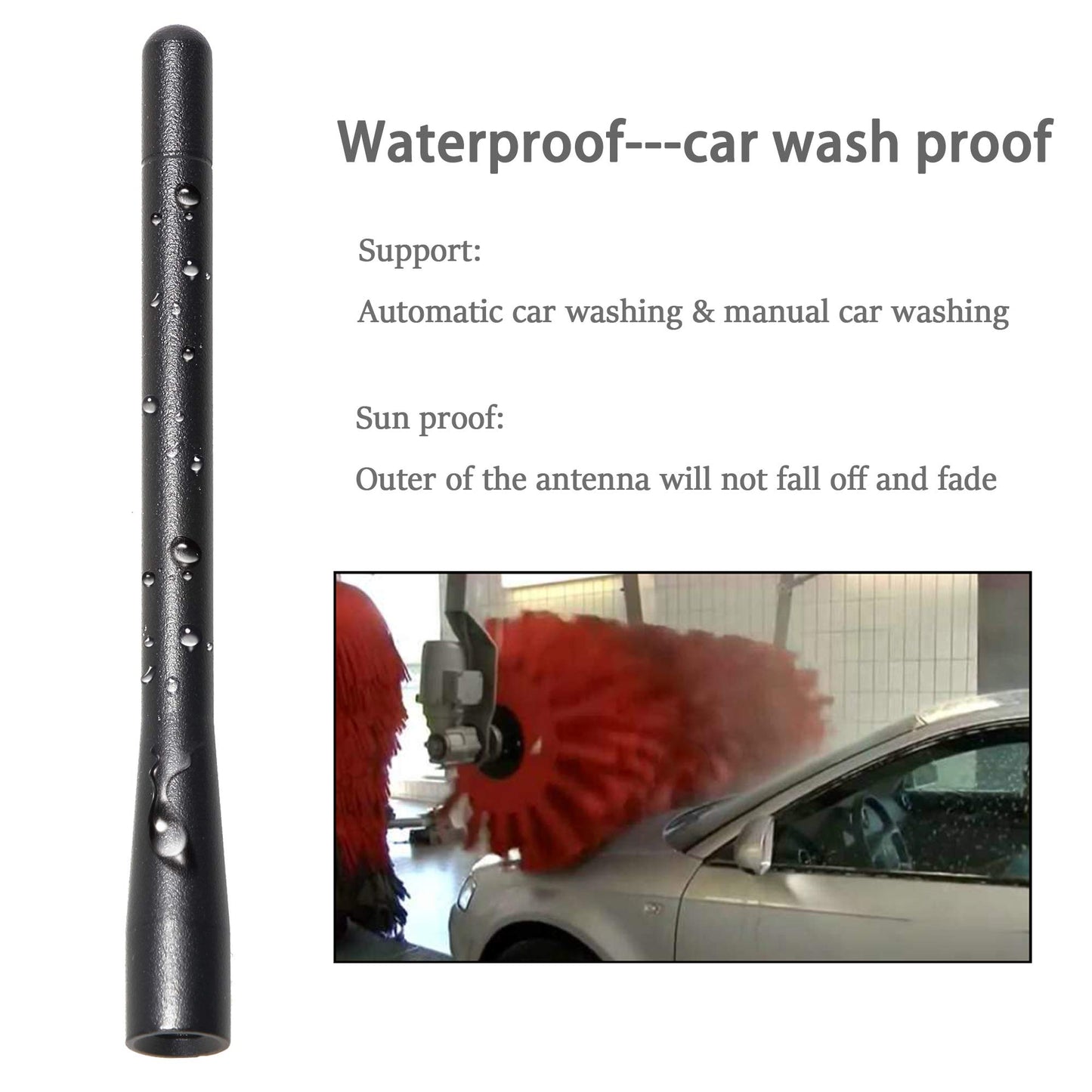 Anina 4.7" Car Radio Antenna Mast Compatible with 2006-2022 GMC Sierra Chevy Silverado Cobalt Aluminum Alloy Car Washproof Antenna for FM/AM Radio