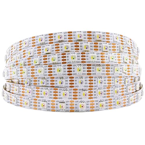 SLL HUT WS2815 RGBW 6000K Individually Addressable LED Strip 12V 60W, 16.4Ft/5M 300LEDs 300Pixels Programmable LED Lights Redundant Signals (RGB+6000K