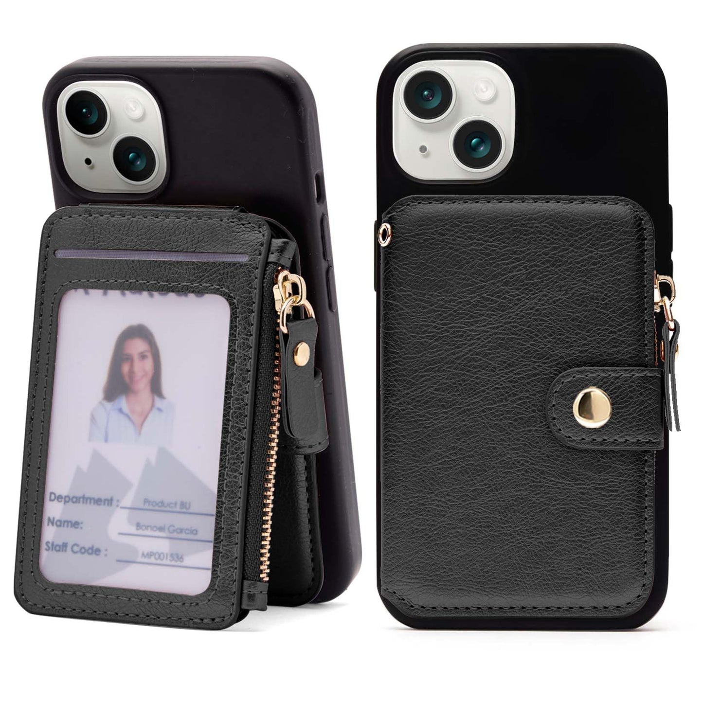M-Plateau Small Wallet for Women Large Capacity with ID Window, Phone Wallet with Adhesive Card Holder for Phone Case (Compatible with Most
