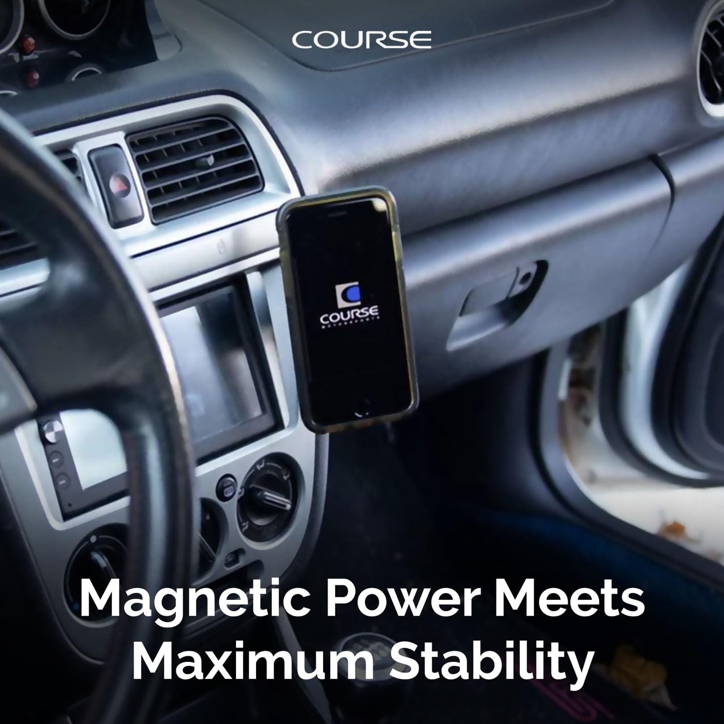 Course Motorsports Direct Fit Magnetic Phone Mount | Car Phone Holder | Custom Fit Dash Mount | Compatible with Subaru WRX, Impreza, STI (2002-2004