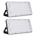 Viugreum 100W Flood Lights Outdoor, 8000LM Super Bright LED Work Light, 3000K Warm White LED Flood Light Outdoor, IP65 Waterproof Security Lights