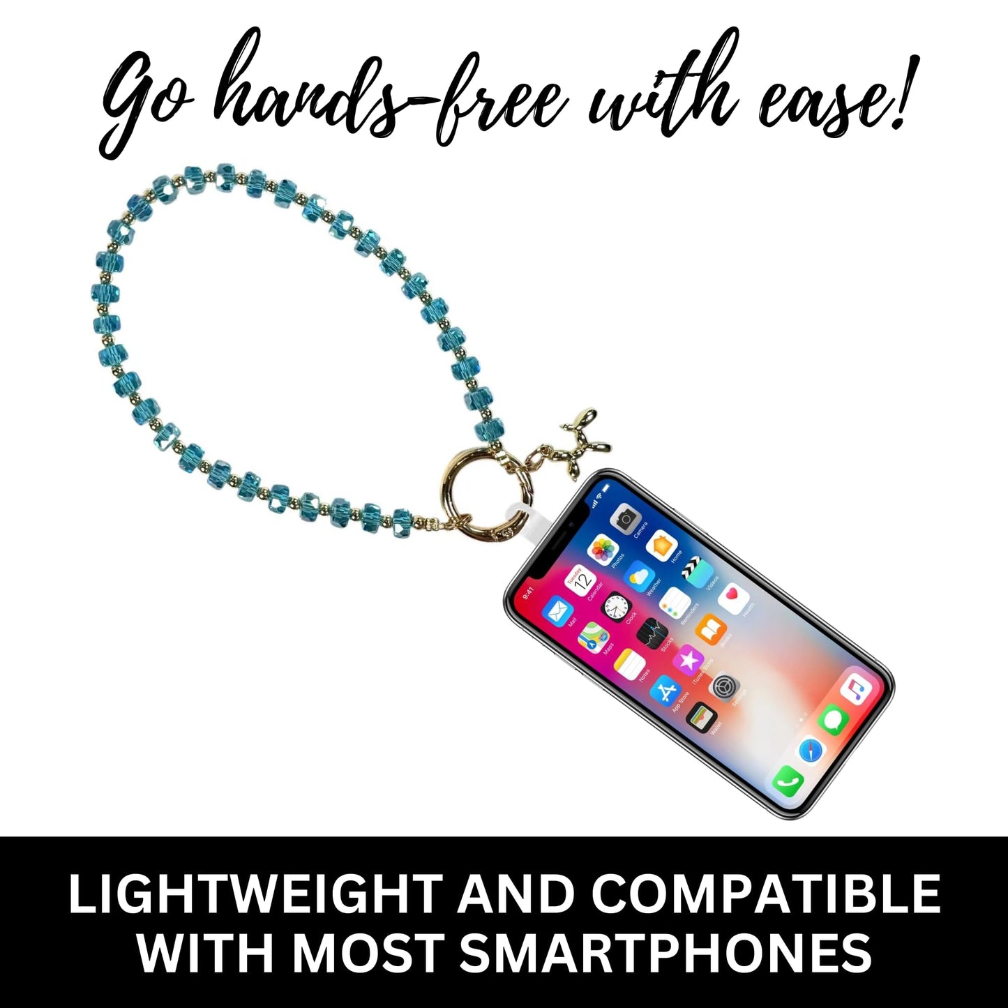 Save the Girls Clip and Go Phone Wristlet (Aqua) - Hands Free Phone Wrist Strap - Multifunctional Women’s Bracelet or Necklace Holder On Strap