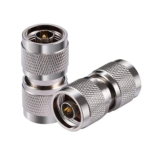 POBADY 2PCS N Connector Adapter N Type Male to N Type Male Coax Cable Adapter 50 Ohm for CB Radio WiFi Antenna