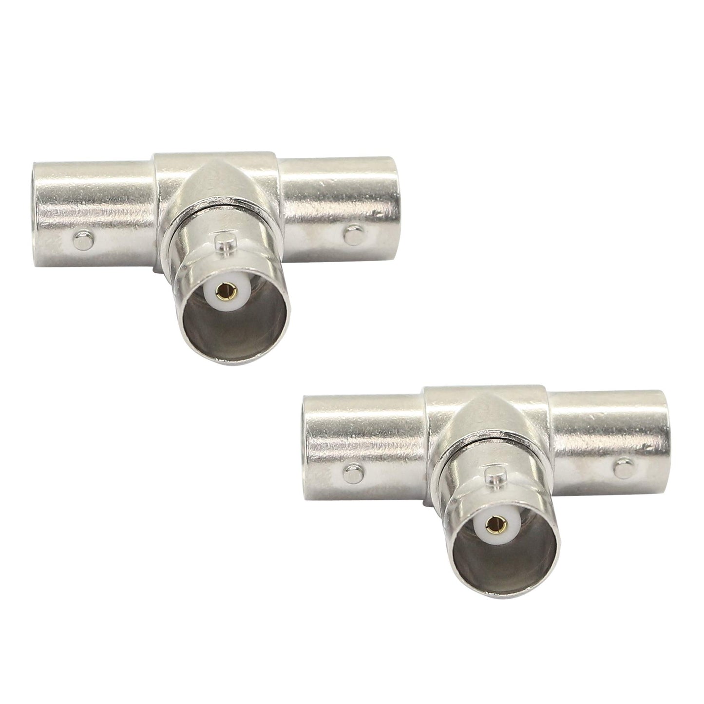 PNGKNYOCN 3 Way BNC Splitter?T Type Female to Female Jack Coaxial Connector Splitter for Coaxial Cable, CCTV, Antenna(5-Pack)