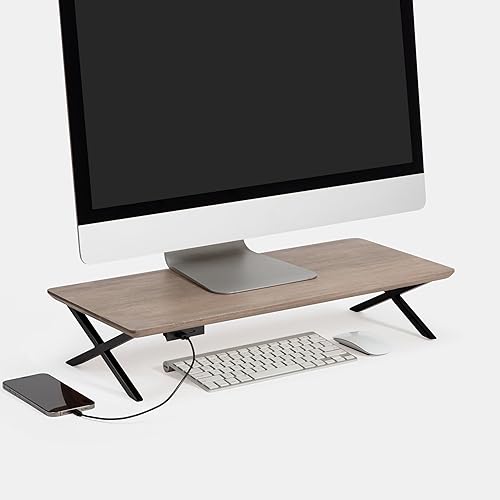 Anji Mountain Monitor Stand - Desktop Organizer & Laptop Riser, Ergonomic Monitor Riser, Space-Saving Monitor Stand for Desk, Durable Construction