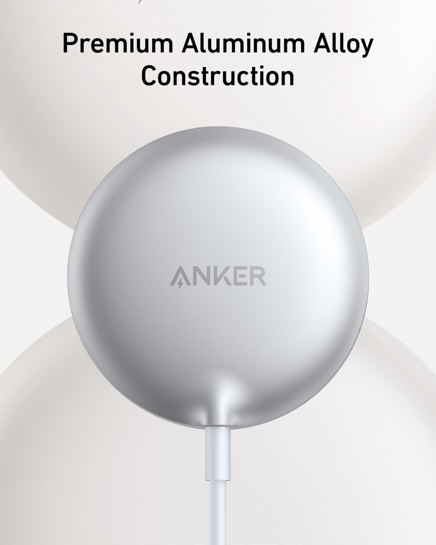 Anker MagSafe Charger Pad Compatible, MagGo iPhone 16 Wireless Charging Pad, Qi2 Certified 15W Wireless Charger for iPhone 16/16 Plus/16 Pro/16 Pro