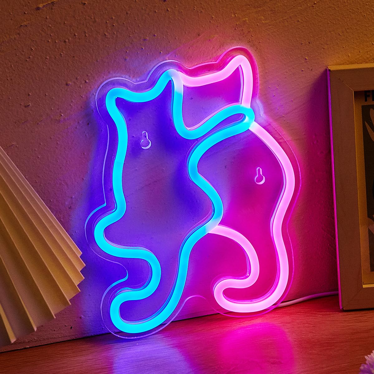 Dog & Cat LED Neon Sign Leaf Frog Neon Lights for Bedroom USB Powered Wall Mounted Neon Signs For Room 3D Wall Art Wedding Party Living Room