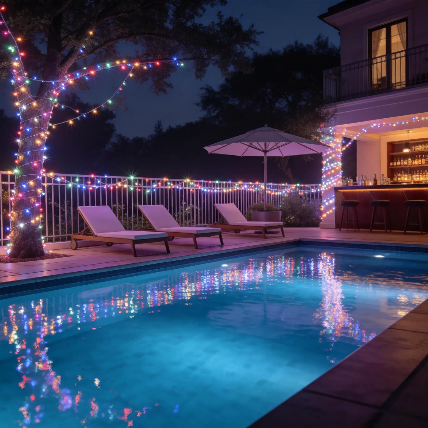 HAHOME 99ft Green Rope Lights for Outside, 300 LED String Lights Outdoor Waterproof Plug in with Remote Control, 18 Colors Changing Party Lights