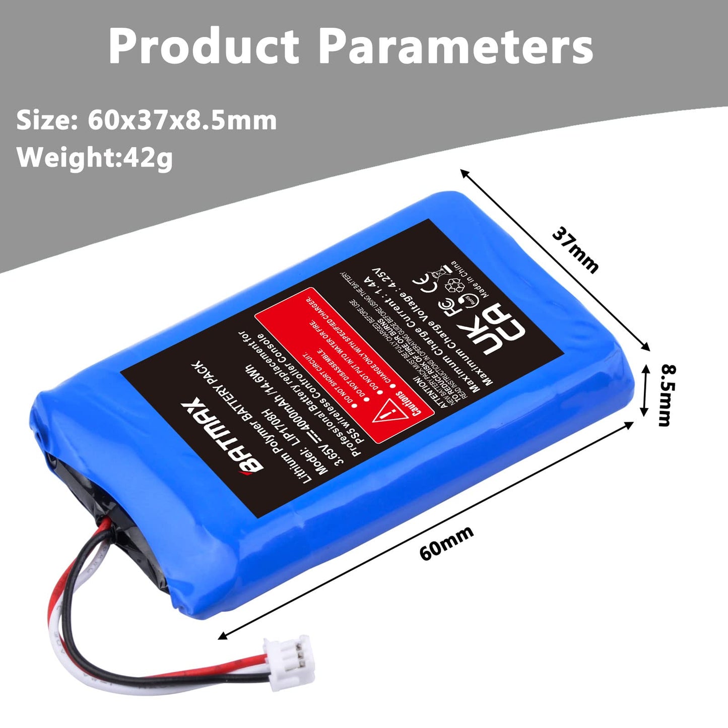 Batmax 4000mAh LIP1708 Battery for Sony PS5 PlayStation 5 Dual Sense Controller CFI-ZCT1W Gamepad
