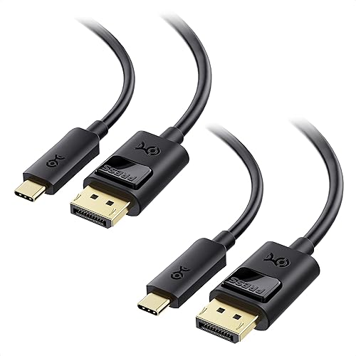 Cable Matters 2-Pack Unidirectional USB C to DisplayPort 1.4 Cable - 6ft, Support 8K@60Hz / 4K@240Hz, Thunderbolt 4 to DisplayPort Cable, Display Port