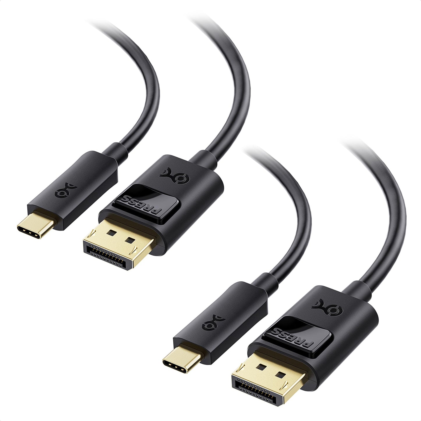 Cable Matters 2-Pack Unidirectional USB C to DisplayPort 1.4 Cable - 6ft, Support 8K@60Hz / 4K@240Hz, Thunderbolt 4 to DisplayPort Cable, Display Port