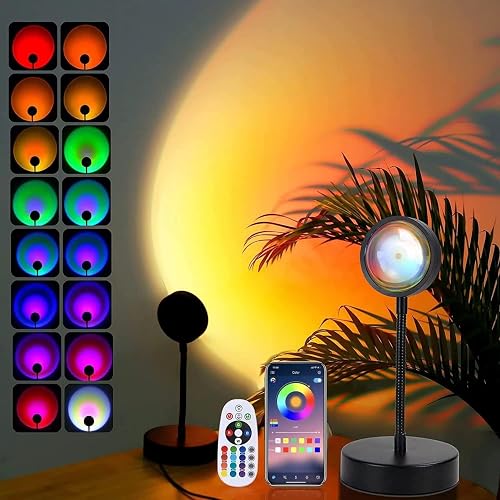 JIMEI Sunset Lamp Projector Led Lights for Bedroom Night Light RGB Lights Sun Sunlight Sunrise Lamp 10w 360° Rotation Mood Lighting Home/Room Decor