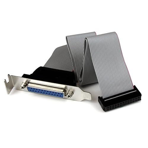 StarTech.com Low Profile 16in Parallel Port Header Cable Adapter w/ Bracket - DB25 to IDC26 Parallel Port Bracket DB-25 (F) to IDC 26 (F)