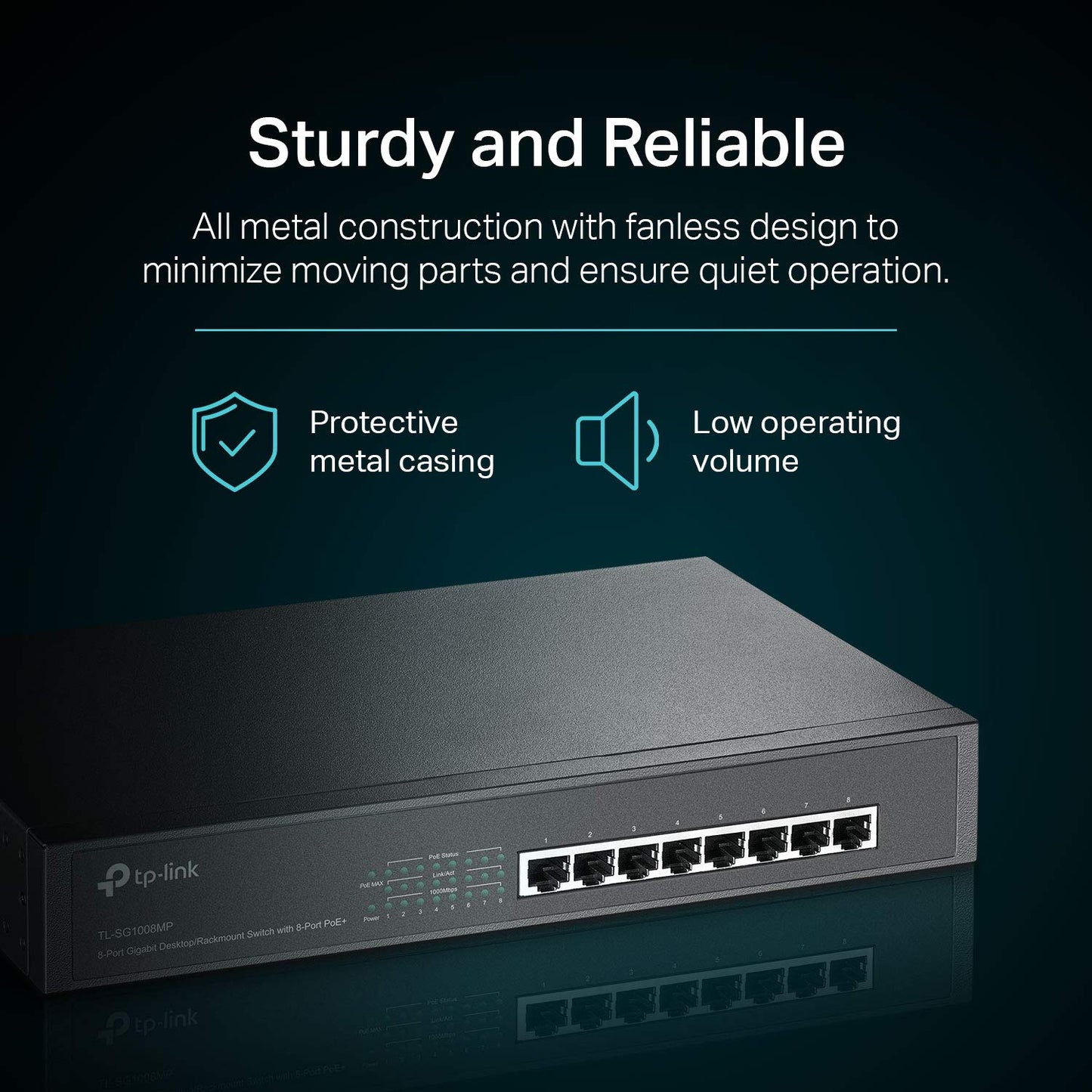 TP-Link 8 Port Gigabit PoE Switch | 8 PoE+ Ports @126W | Plug & Play | Limited Lifetime Protection | Desktop/ Rackmount | Prioritized Power Supply |