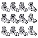 Fanbalunke Right Angle Coaxial Connector 12 Pcs RG6 F Type Female to Male Adapter F Type 90 Degree Coaxial Male to Female Cable Connector RG6 Adapter