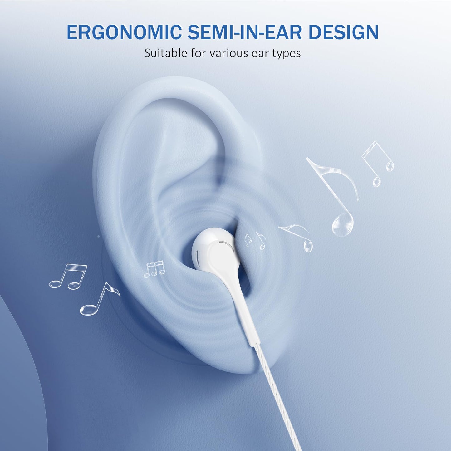 Jogteg Earbuds Headphones with Microphone Pack of 5, Noise Isolating Wired Earbuds, Earphones with Powerful Heavy Bass Stereo, Compatible