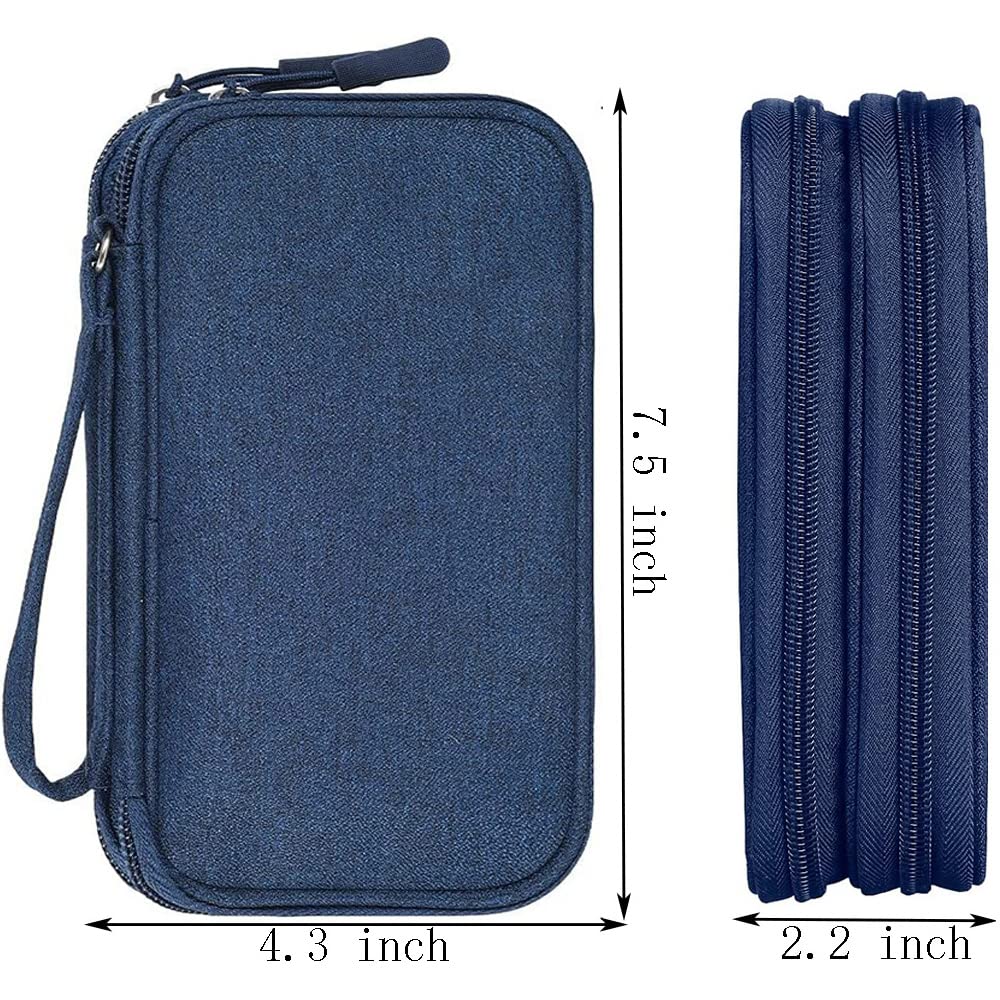 Dealcase Universal Electronics Accessories Case, Waterproof Portable Cable Organizer Bag, Multifunctional Travel Digital Accessories Storage Bag, Navy